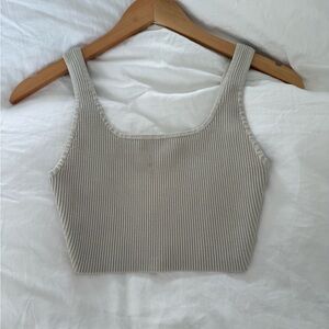Aritzia sculpt knit top matte pearl